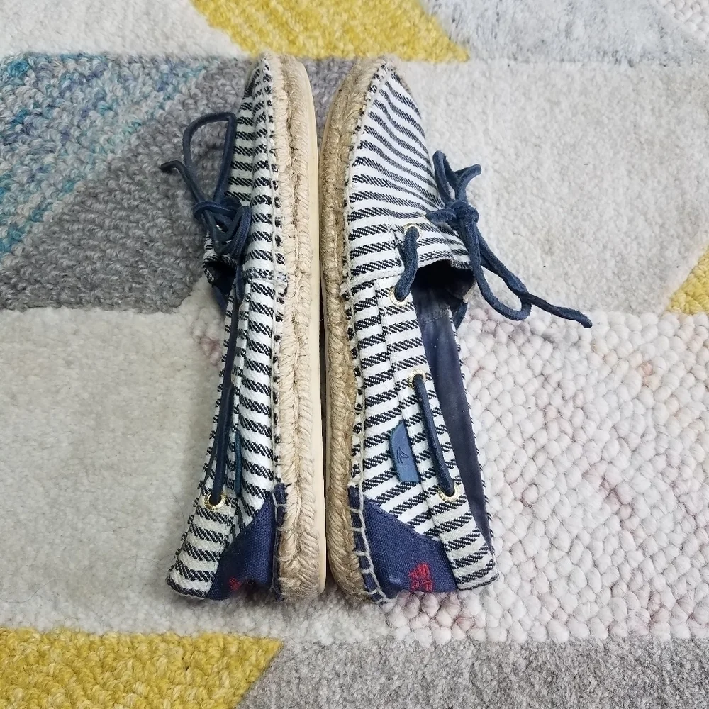 Sperry Striped Canvas Espadrille Loafers Size 7